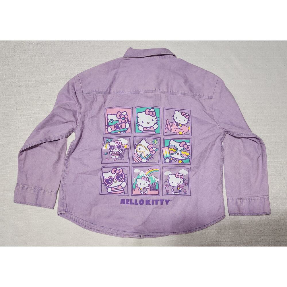 Hello kitty girls button up collared shirt girls small